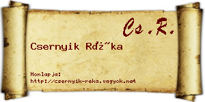 Csernyik Réka névjegykártya