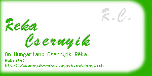 reka csernyik business card